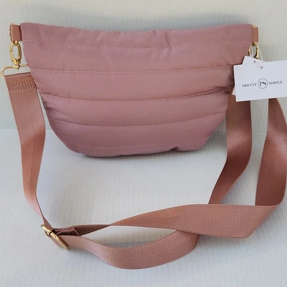 NWT PRETTY SIMPLE JOLIE PINK PUFFER BAG - Picture 3 of 12